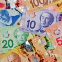 Canadian Dollars bills