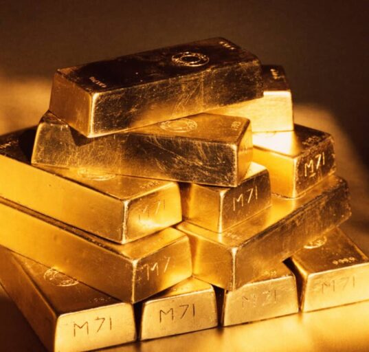 Stacked gold bars