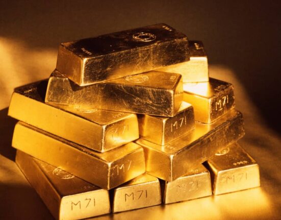 Stacked gold bars