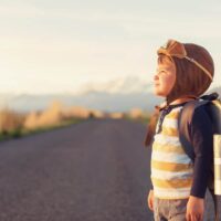 Young Boy with Jet Pack Dreams of Flying