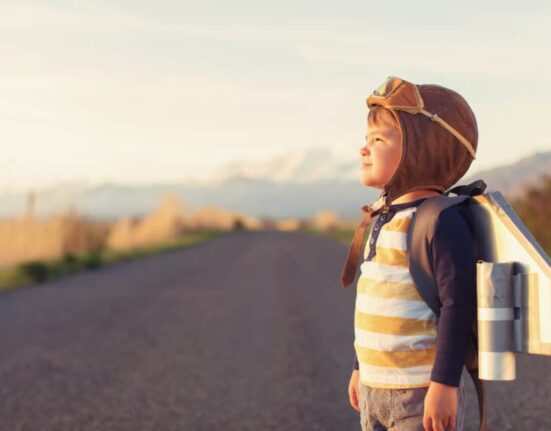 Young Boy with Jet Pack Dreams of Flying