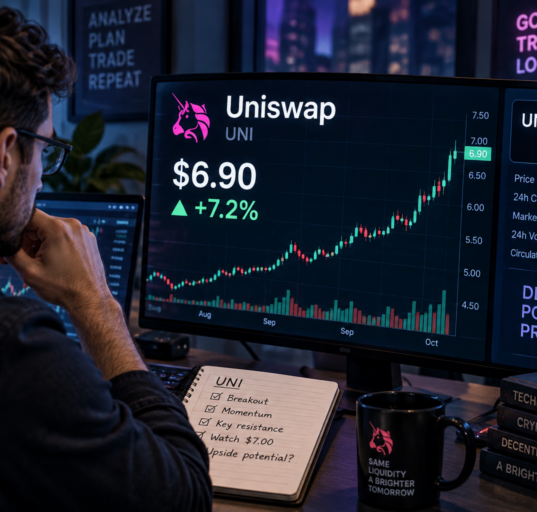 Analyst checking Uniswap price